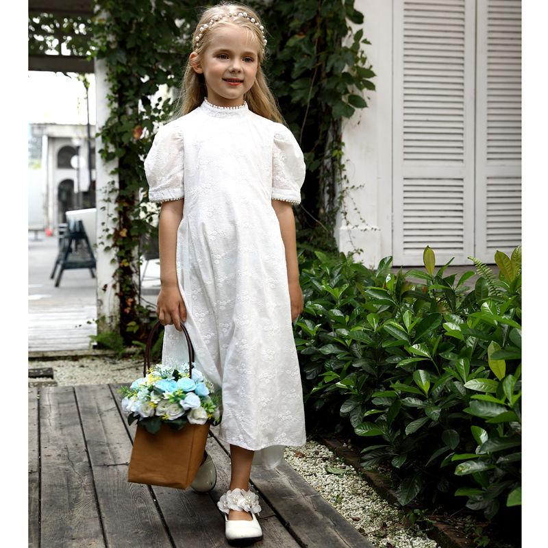 girls flower white dress