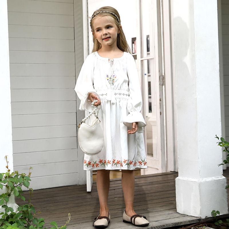 girls flower white dress