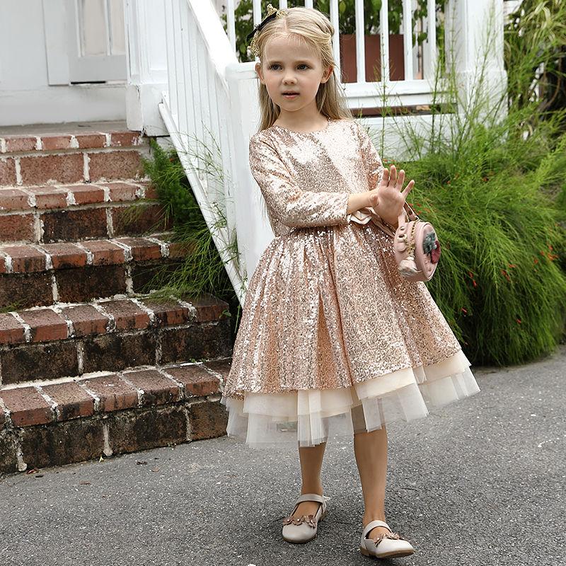 OEM&ODM Kids Gold Glitter Party Dress