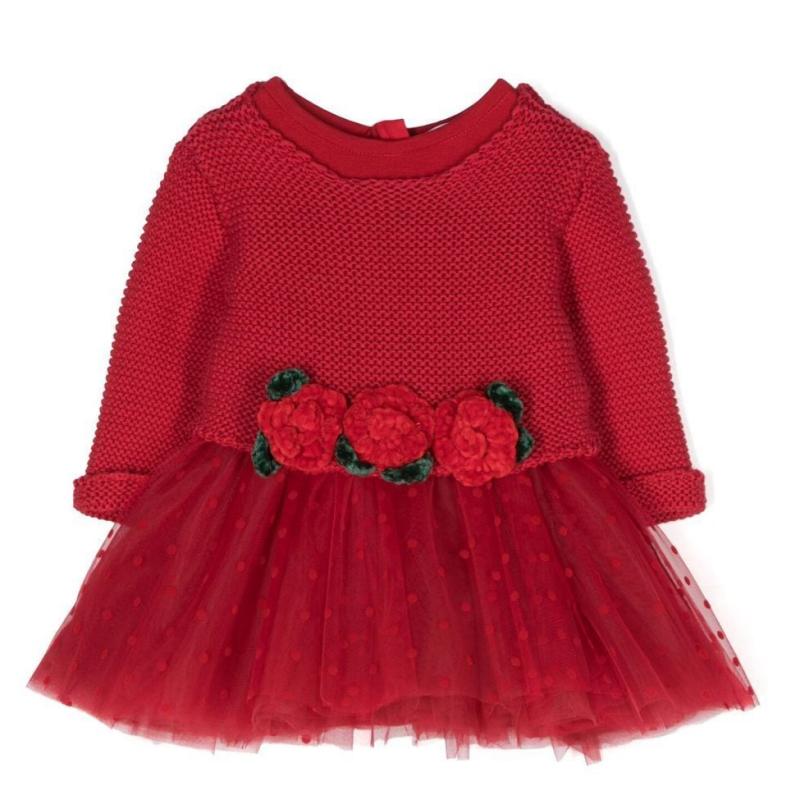 Wholesale Children Girls Red Rose Outdoor Party Girls Dresses