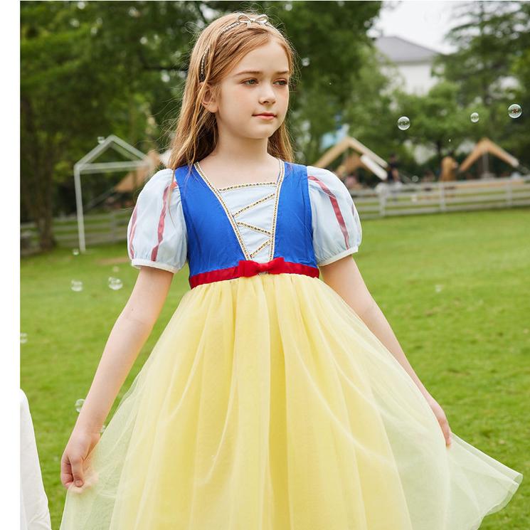 Wholesale Children Girls Snow-White Princess Outdoor Party Girl Dresses