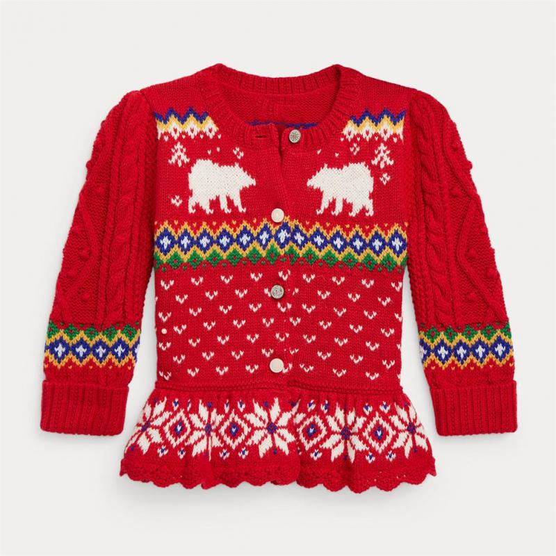 Guangzhou Manufacturer Toddler Girls Kids Christmas Style Sweater Cardigan