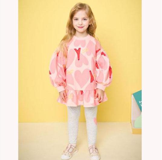 2023 Kids Girls Dress Matching Slim Pants 2 Piece Clothing Sets