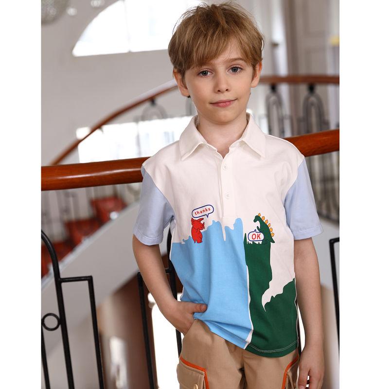 Factory Supply Boys Polo T Shirt With Animal Printing