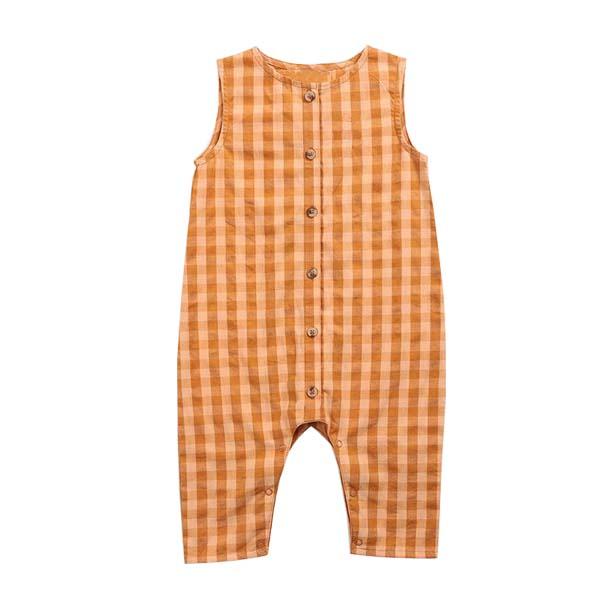 Summer Cotton Baby Rompers Plaid Romper For Baby Girls