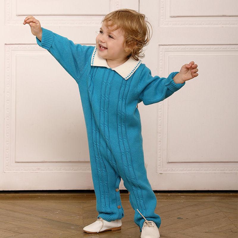 Customized Toddler Infant Baby Boys/Girls Cotton Knit Jumpsuit