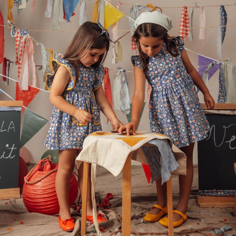 Custom Made High Quality Girls Dress With Floral Summer Short Sleeve Standard Dress Children's Dress