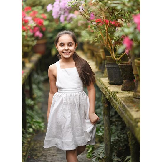 New Stylish Kids Girls Sundress Custom Comfortable 100% Cotton Linen Dress Girl Pinafore Dress