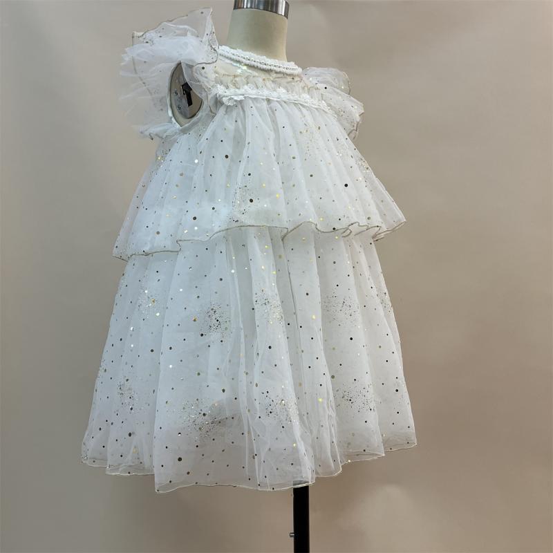 New Arrivals Tulle Fabric Kids Baby Girls Butterfly Decoration Tutu Dress Banquet Show Dress