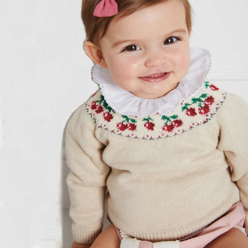 Fashion Knitted Sweater Custom Brand Logo Casual Kids Knit Sweater With Jacquard Patterns