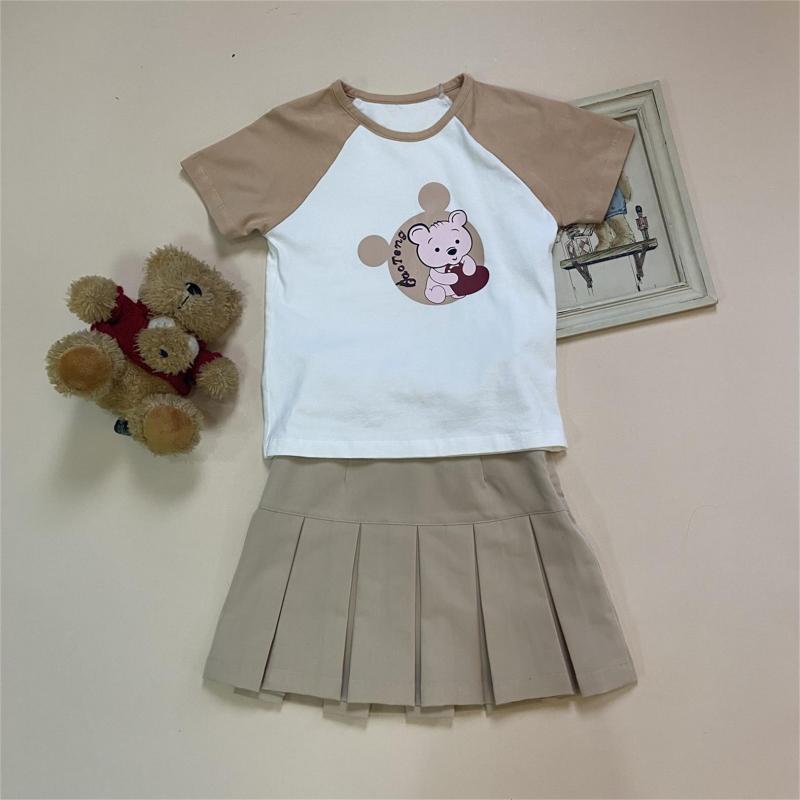 Factory Custom Brand Fashion Style Cotton Suit Summer Kid Clothing Sets For Girls