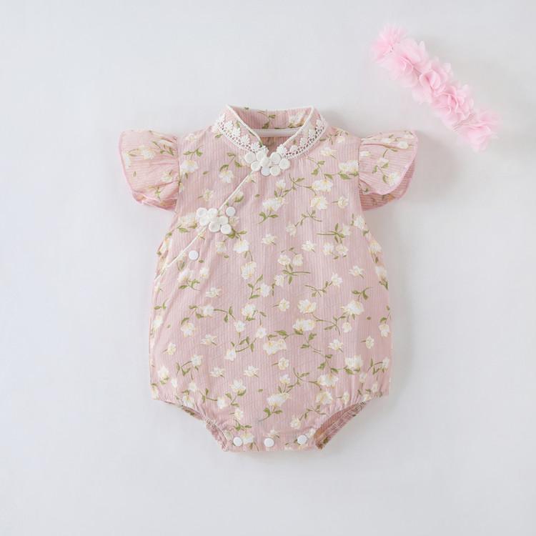 Latest Girl's Floral Printing Jumpsuit 100% Cotton Grace Toddler Summer Baby Romper