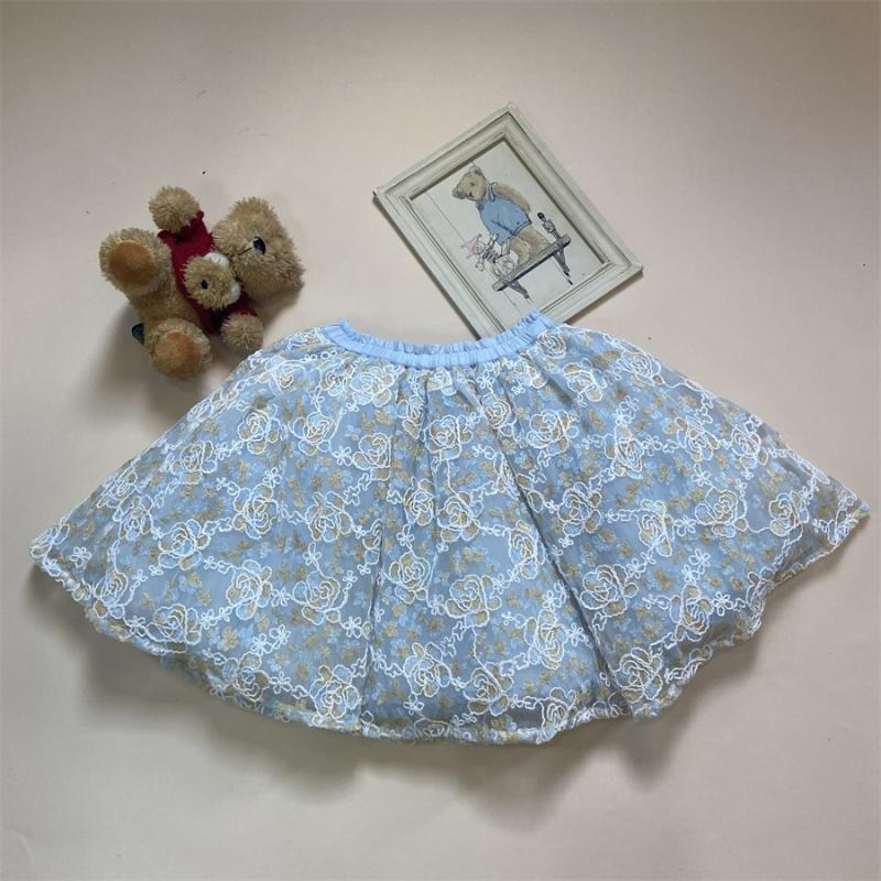 Summer Kids Skirt Embroidery Flora Skirt For Girls