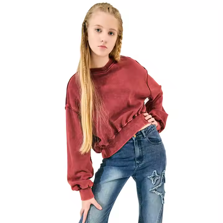 Casual Girls Hoodie Sweatshirts Long Sleeve Customized Children's Clothing Winter Print Design for Baby Girl