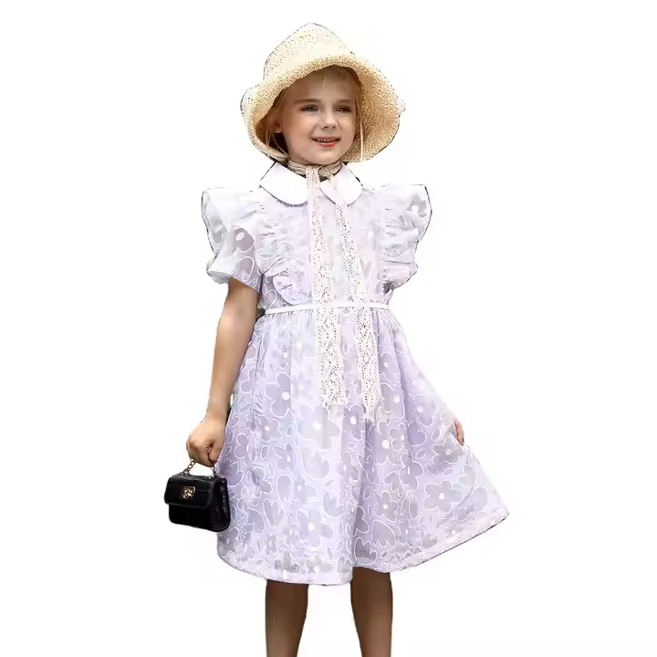 New arrival girl child dress unique design summer casual dresses for girls kids cotton dress
