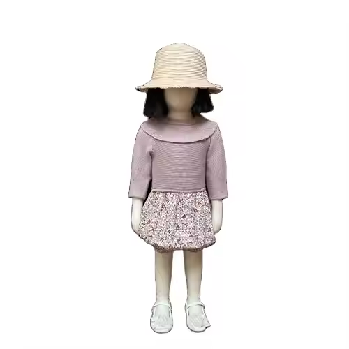 Customized kids girls clothing set warm thick knitted sweater floral shorts 2 pieces children set