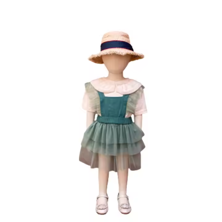 OEM&ODM Kids girls clothing set warm thick knitted sweater strap tulle dress 2 pieces children set