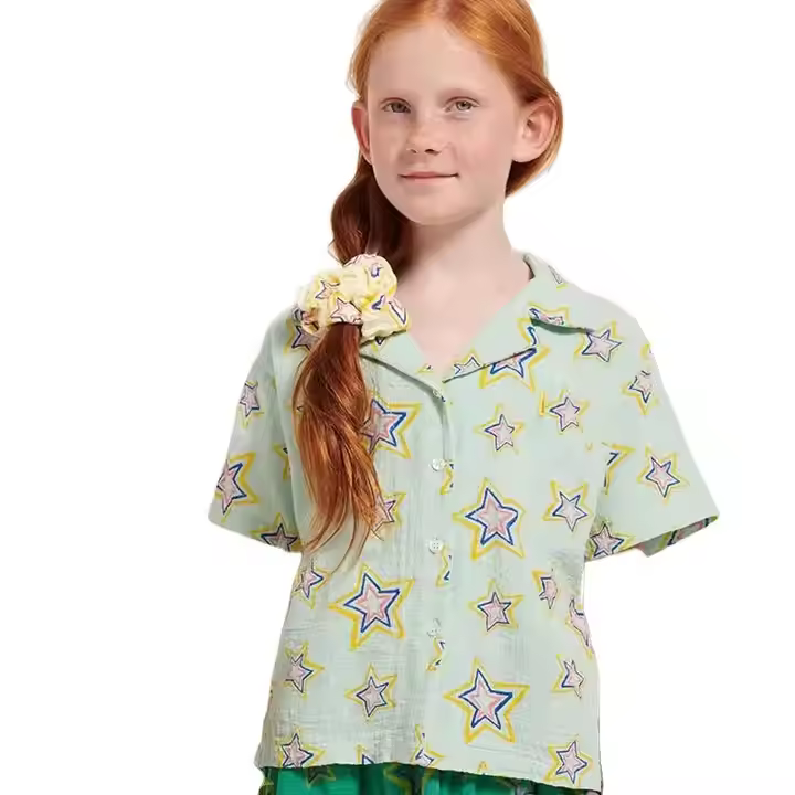 popular kids fashion design short sleeves shirt stripe pattern contrast color guangzhou children boy clothes