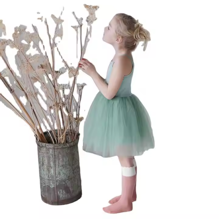 Guangzhou custom private label sage kids wear tulle birthday dress for 2-12 years children clothing kids girls tutu dresses