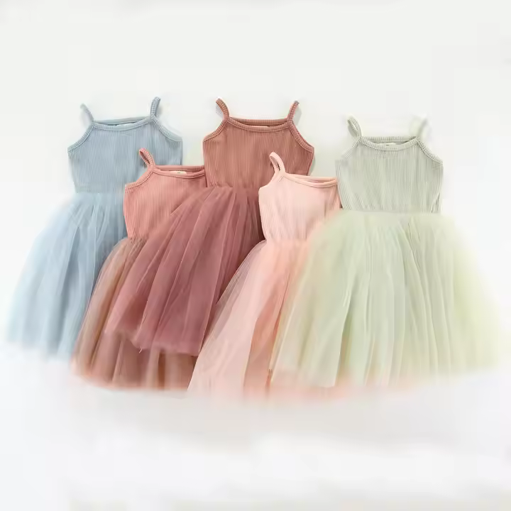 OEM or ODM children clothing toddler kids wear girl kids birthday tullee dresses for girls summer girls tutu dress 2-12