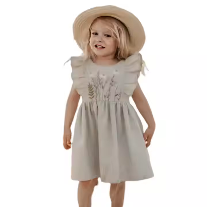 girls flower white dress