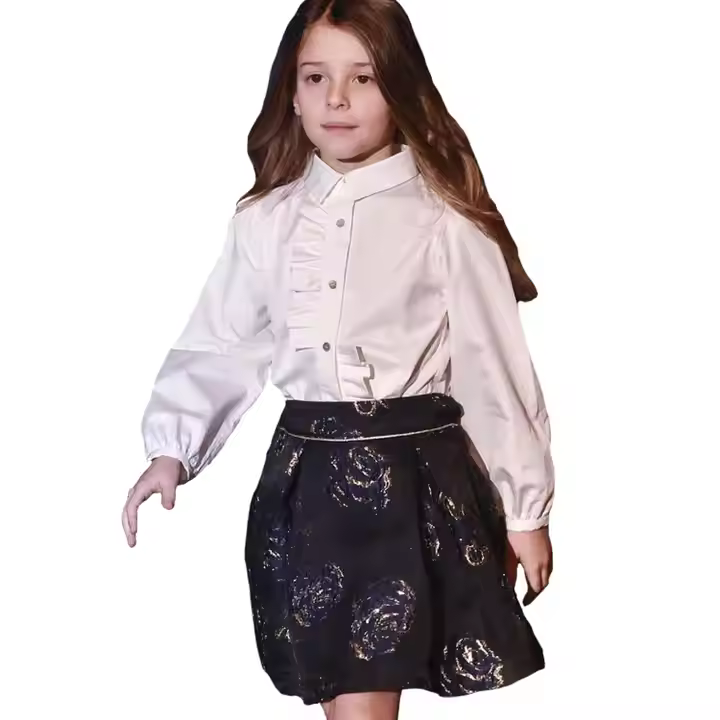 Girls long-sleeves shirt European casual style OEM is welcome