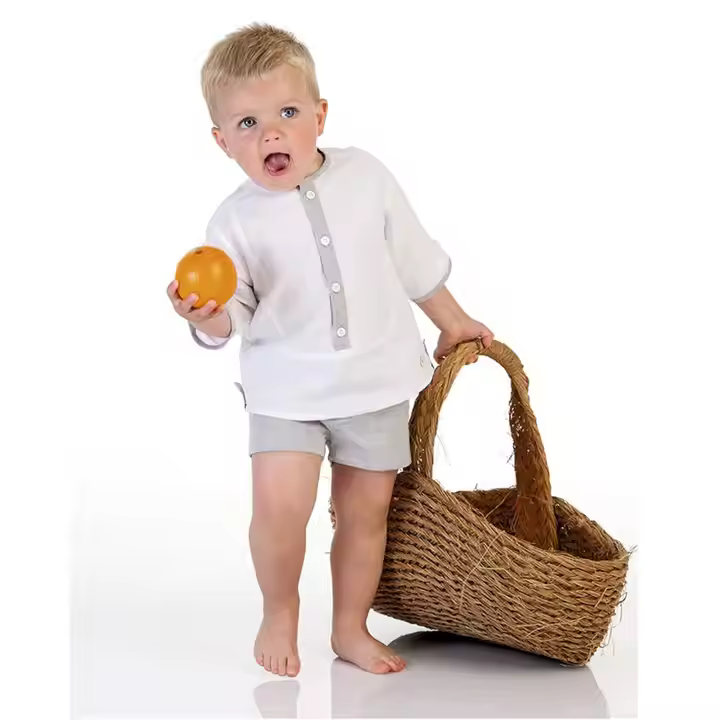 Guangzhou manufacturer white stylish Linen shirt for boys