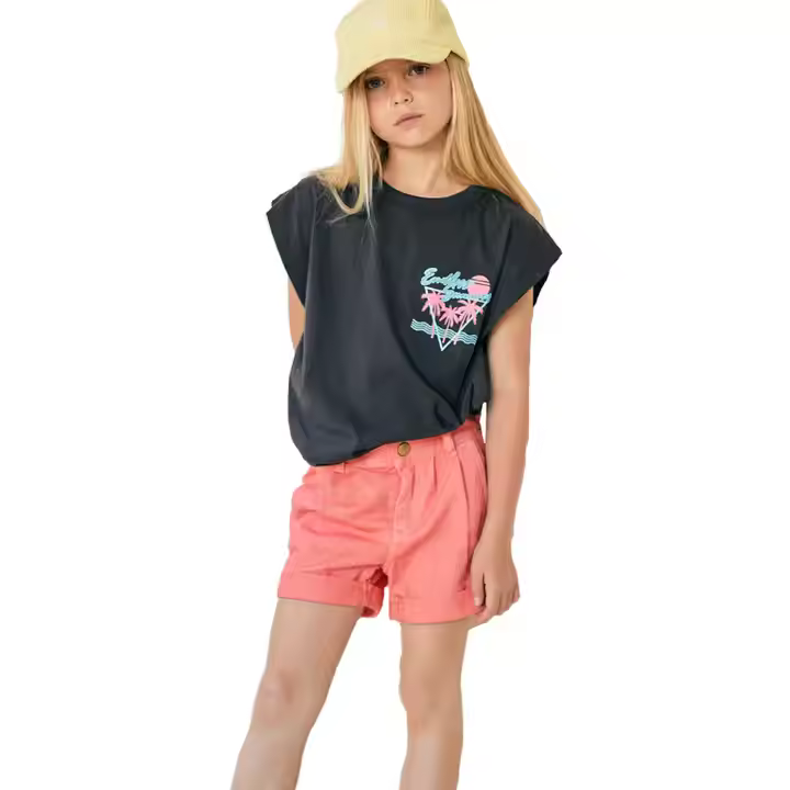 Quick-Dry Cotton T-Shirt for Boys Girls Polyester Fabric Short Sleeves School Children's Clothing Summer Print for Ages 10 Years