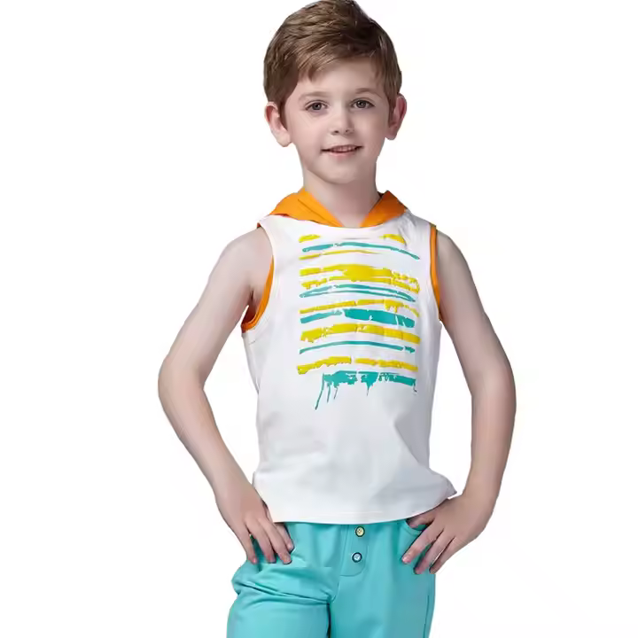 Tank top kids wear wholesale sleeveless new style fashion boy's shirt boys fashion t shirt