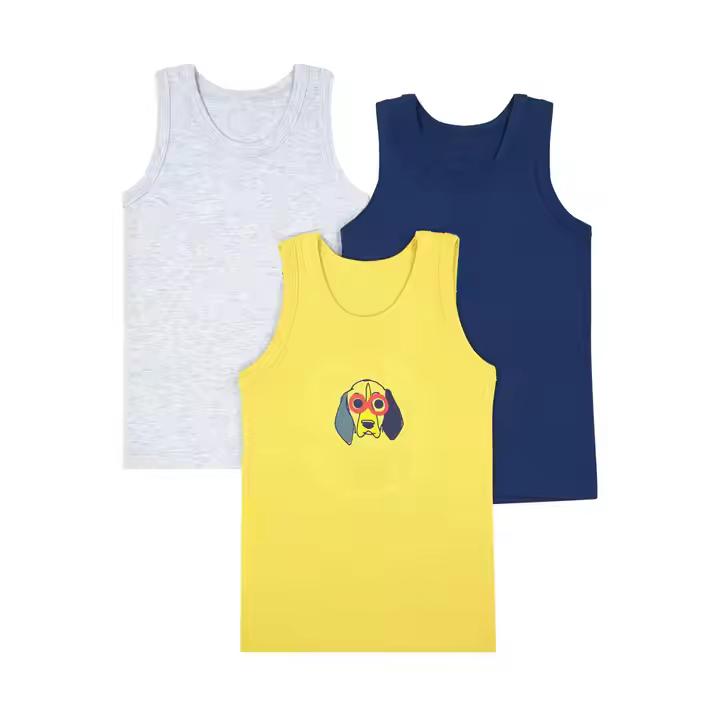 Cotton Boys Singlet Customized Brand Name Customers Own Design Kids Tank Top