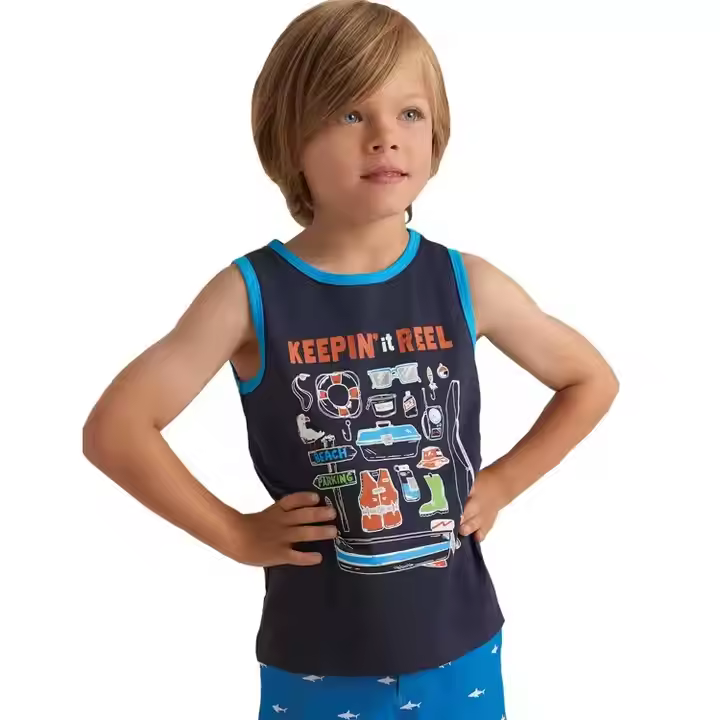 Casual Jersey Cotton Tank Top Set for Kids Children's Comfortable Cotton Child Tank Top