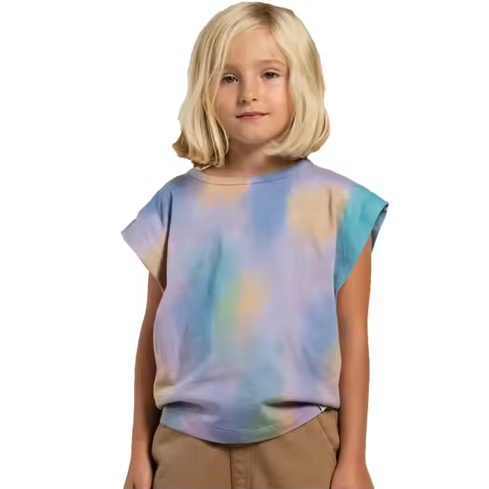 Fashionable Casual Tops for Girls and Teenagers 100% Cotton Jersey O-Neck Breathable Top for Baby Girls