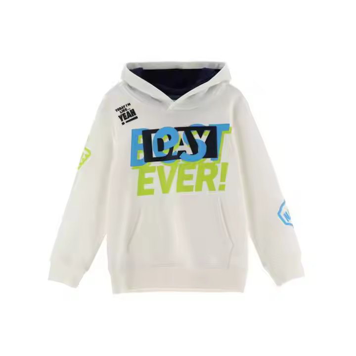 2025 New Arrival High Quality kids coat hooded knitted casual girls sweatshirts with letter printed kids sweatshirts