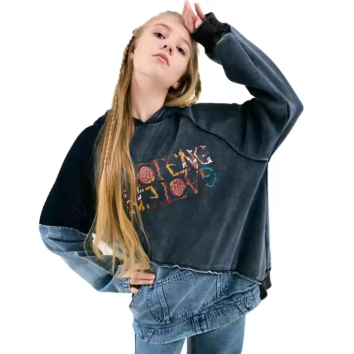 Jersey Fabric Girl Hoodies Sweatshirts Printed Design for 11 12 13 Year Old Girls for Winter
