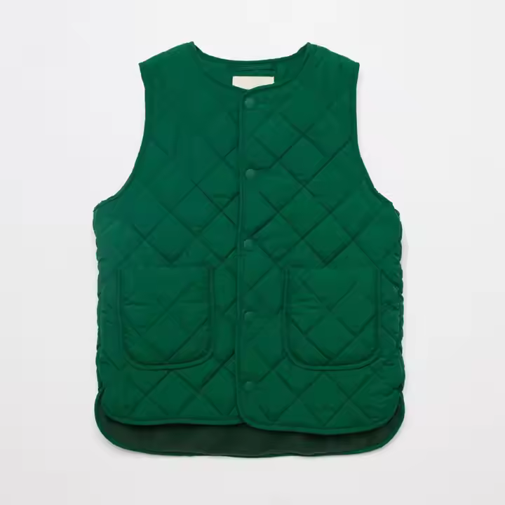 Women's Winter Crop down Jacket with Cotton Filling Quilted Style Windproof Zipper Closure Solid Pattern Light down Vest