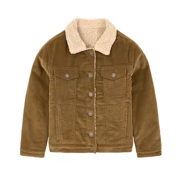 Newest fashion style lamb collar bedford cord corduroy jacket, toddler boys coat