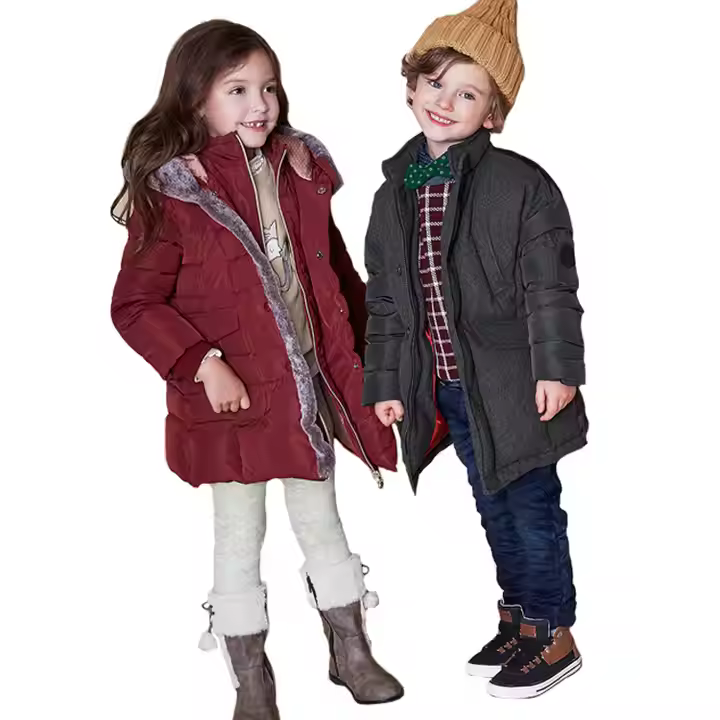 Custom your private label long boys and girls coats best selling warm winter coat for kids