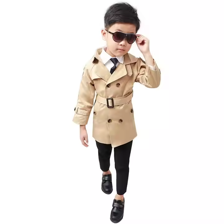 Good quality kids clothing boys clothes boys trench coats