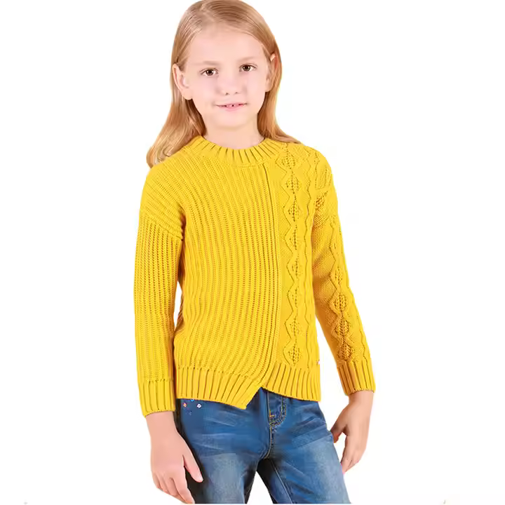 2025 Kids Clothes Warm Girls Winter Simple Casual Sweater New Arrival Girls Sweater