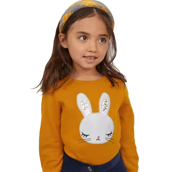 Kids Clothes Girls Long Sleeve Baby Knitted Sweater Simple Design Winter Yellow Color Applique Cute Girl's Sweaters Pullovers
