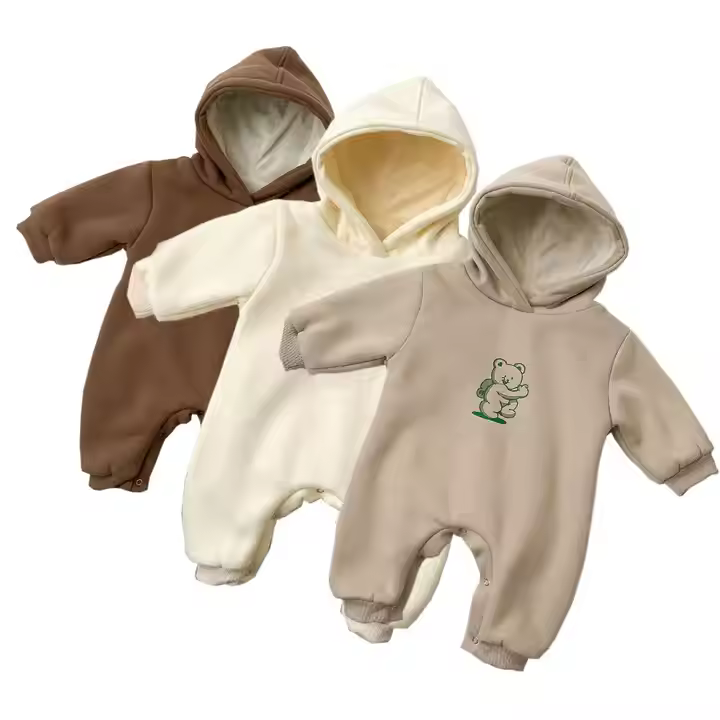 Winter Clothing Baby Romper Bamboo Baby Clothes Newborn Jumpsuit Long Sleeve Hoodie Rompers for Boys and Girls