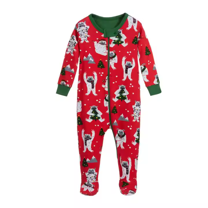 Factory Price Customized Design Baby Romper Christmas Pjs Onesie