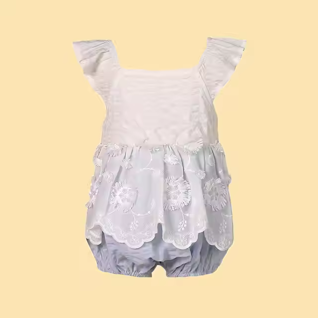 girls flower white dress