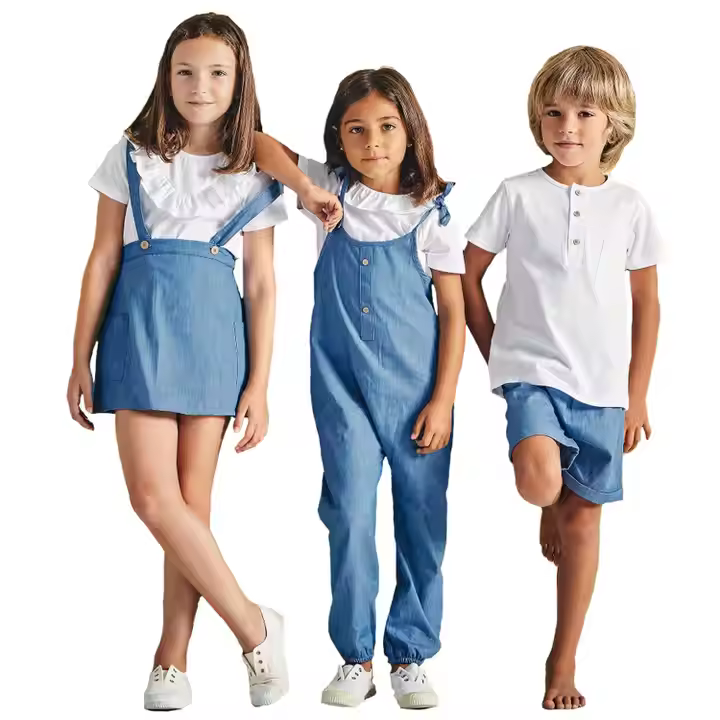 2024 OEM & ODM Simple Design Cotton t Shirt and Denim Skirt Baby Sets Clothes Clothing Thin Summer Kids Boutique Clothing Sets