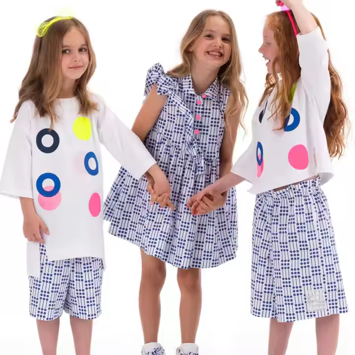 Two Pieces Girls' Clothing Sets New Arrival Sleeveless Dresses Wholesale Children Boutique Clothing