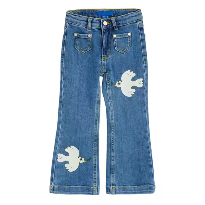 Boy's Straight-Knit Denim Jeans Pants Breathable Plus Size Knitted Fabric for Children
