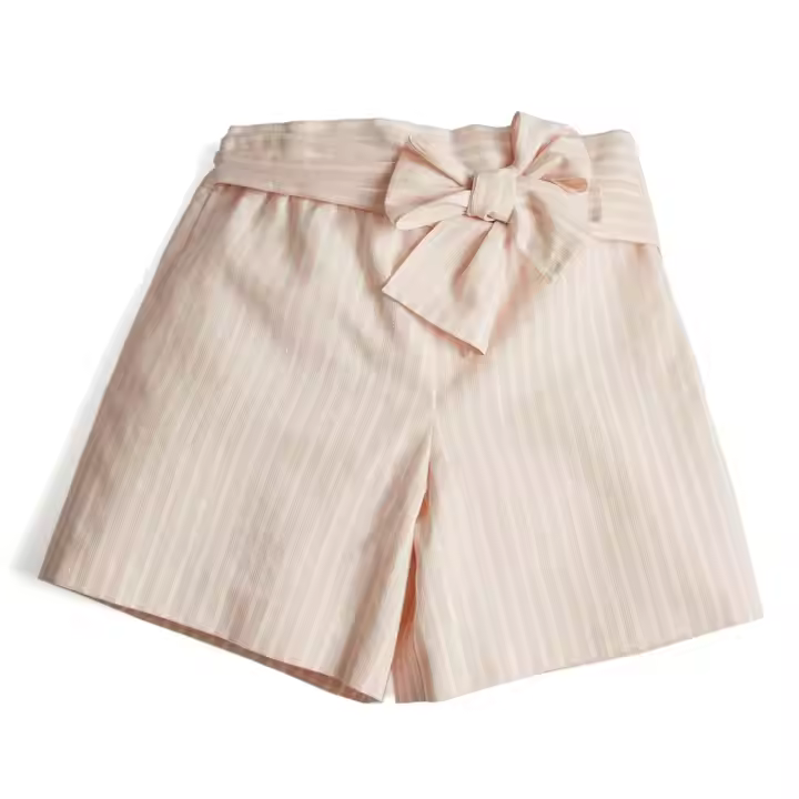 Girls Boutique Clothing pink Stripes Baby Girl Shorts With Bow