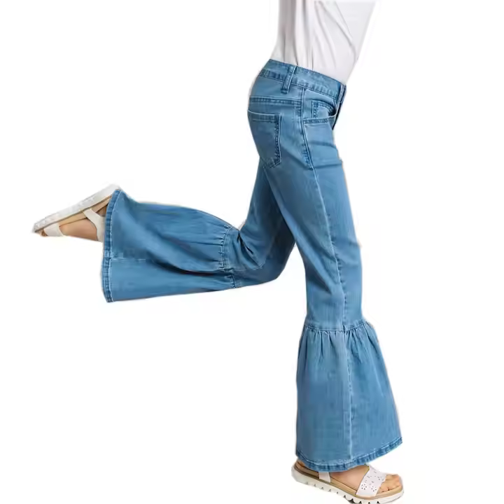 Custom Brand Name Girl Fashion Denim Pants Kids Designer Jeans