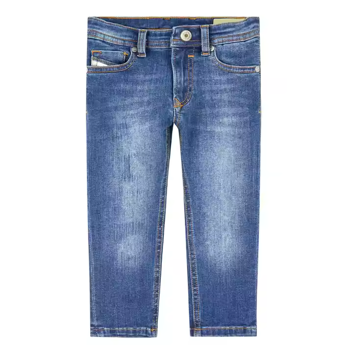 Custom Hot Selling Modern Classic Design Autumn Kids Pants for Boys Blue Color Long Denim Boy's Pants With Buttons
