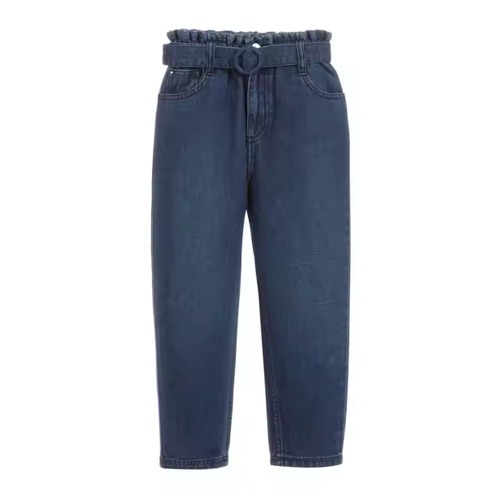 2025 Latest Design Custom Denim Jeans Long Blue Color Pants High Waist Jeans